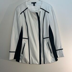 INC Blazer, XL, white/black with faux leather